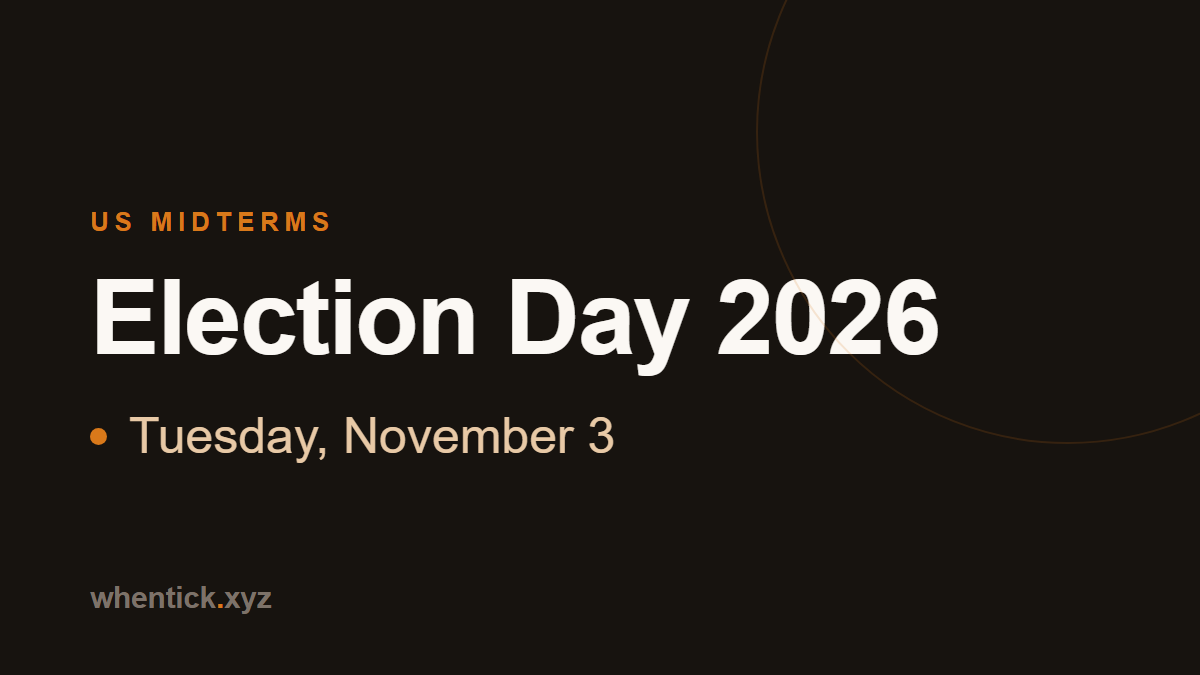 Election Day 2026 date card - Tuesday, November 3